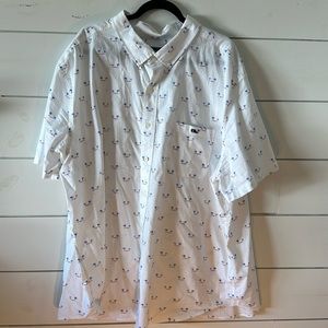 Vineyard Vines White Button Down Shirt with Blue and Pink Accents